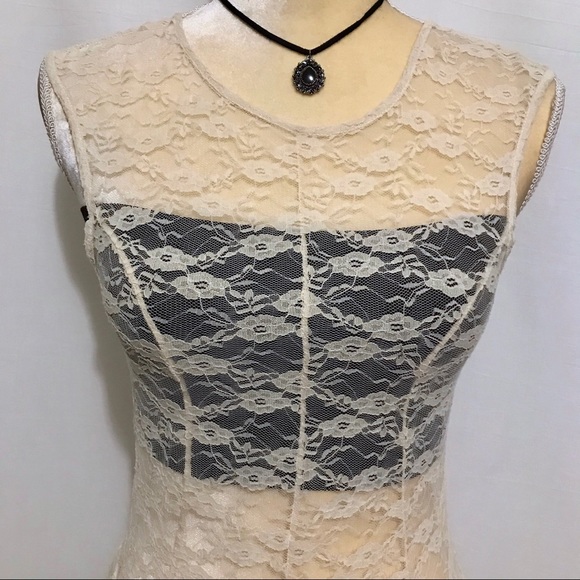 Free People NWT French Court Sheer Lace Tiered Dress Women S - Picture 2 of 16